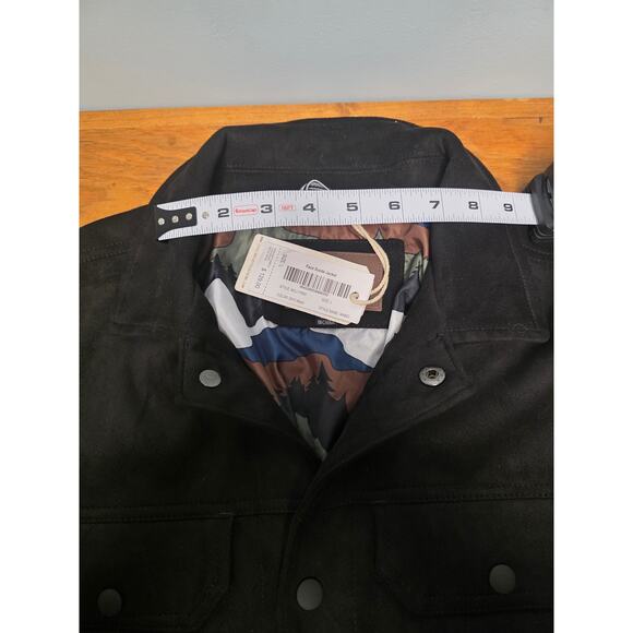 NWT Civil Society Faux Suede Jacket Large Black Fall Winter Buttons Warm Street - Picture 6 of 8